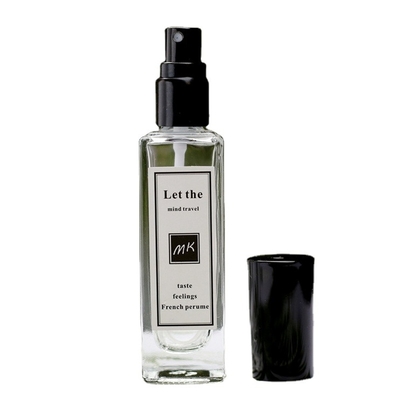 Clear 30ml Cosmetic Square / Rectangle Shape Spray Glass Bottle For Cosmetic Perfume Packaging