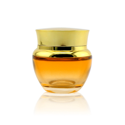 High quality cosmetic skin care cream 15g 20g 30g 50g glass cream jar with gold lid