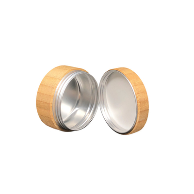 Cosmetic empty cosmetic aluminum bamboo jar packaging bamboo