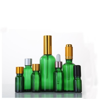 Wholesale Cosmetic Bottle Green 5ml 10ml 15ml 20ml 30ml 50ml Dropper Bottle Clear Essential Oil Glass Bottle With Dropper Lid