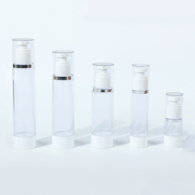 Cosmetic Round Cylinder Empty Clear Airless Lotion Pump Plastic (20~120)ml AS Bottle For Packaging