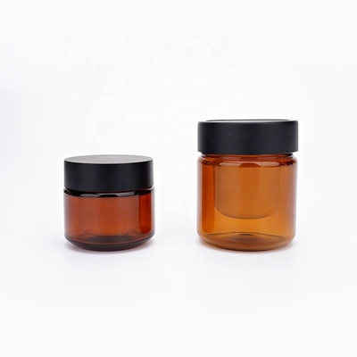 30g 50g Cosmetic Jar Skin Care Packaging PET Face Cream Brown Plastic Container