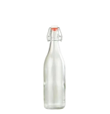 Clear Empty Beverage Lock Cap Glass Drinkingbottle 250ml 500ml 750ml 1000ml