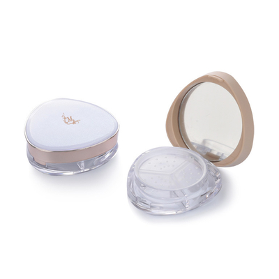 Cosmetic Luxury Triangle Shape 20g Empty Plastic Custom Cosmetic Loose Powder Jar With Strainer